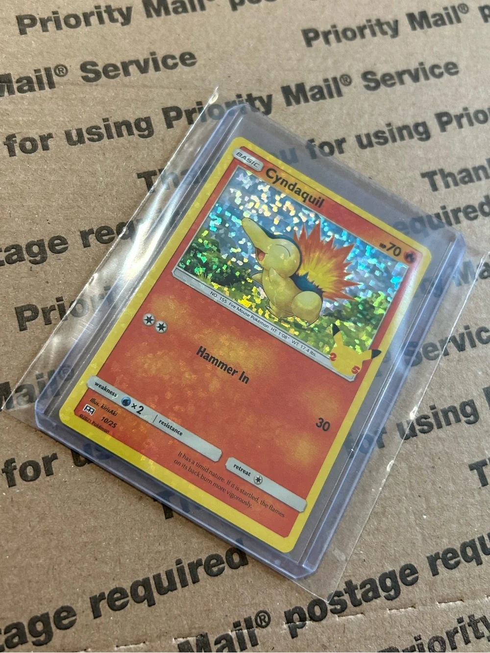Cyndaquil Holo Card No. 10/25 • ‘21 Pokemon TCG x Mc Donald’s 25th Anniversary
